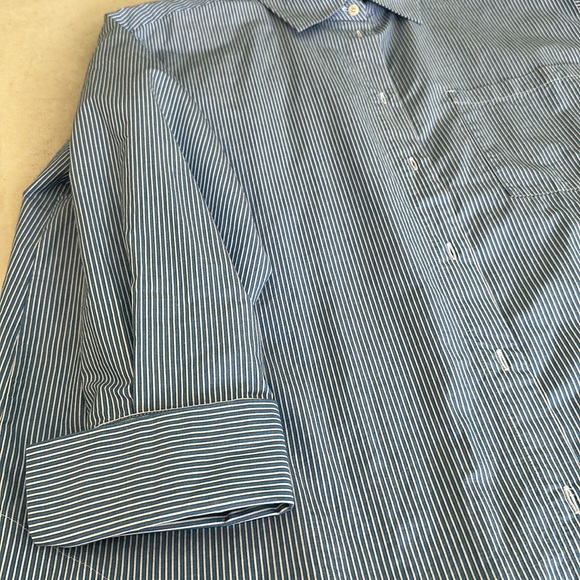 Armed Angels current season blue fine pinstriped cotton shirt. Size Small - Picture 3 of 10